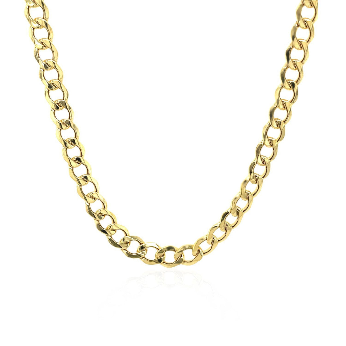 Cadena de eslabones cubanos de oro amarillo de 14k y 4.4 mm
