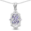 1.03 Carat Genuine Tanzanite & White Topaz .925 Sterling Silver Pendant