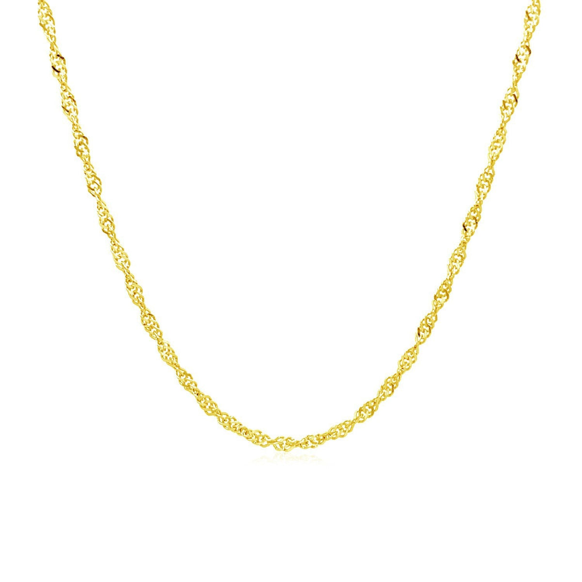 Cadena Singapur de oro amarillo de 10k y 1,5mm