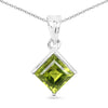 1.56 Carat Genuine Peridot .925 Sterling Silver Pendant