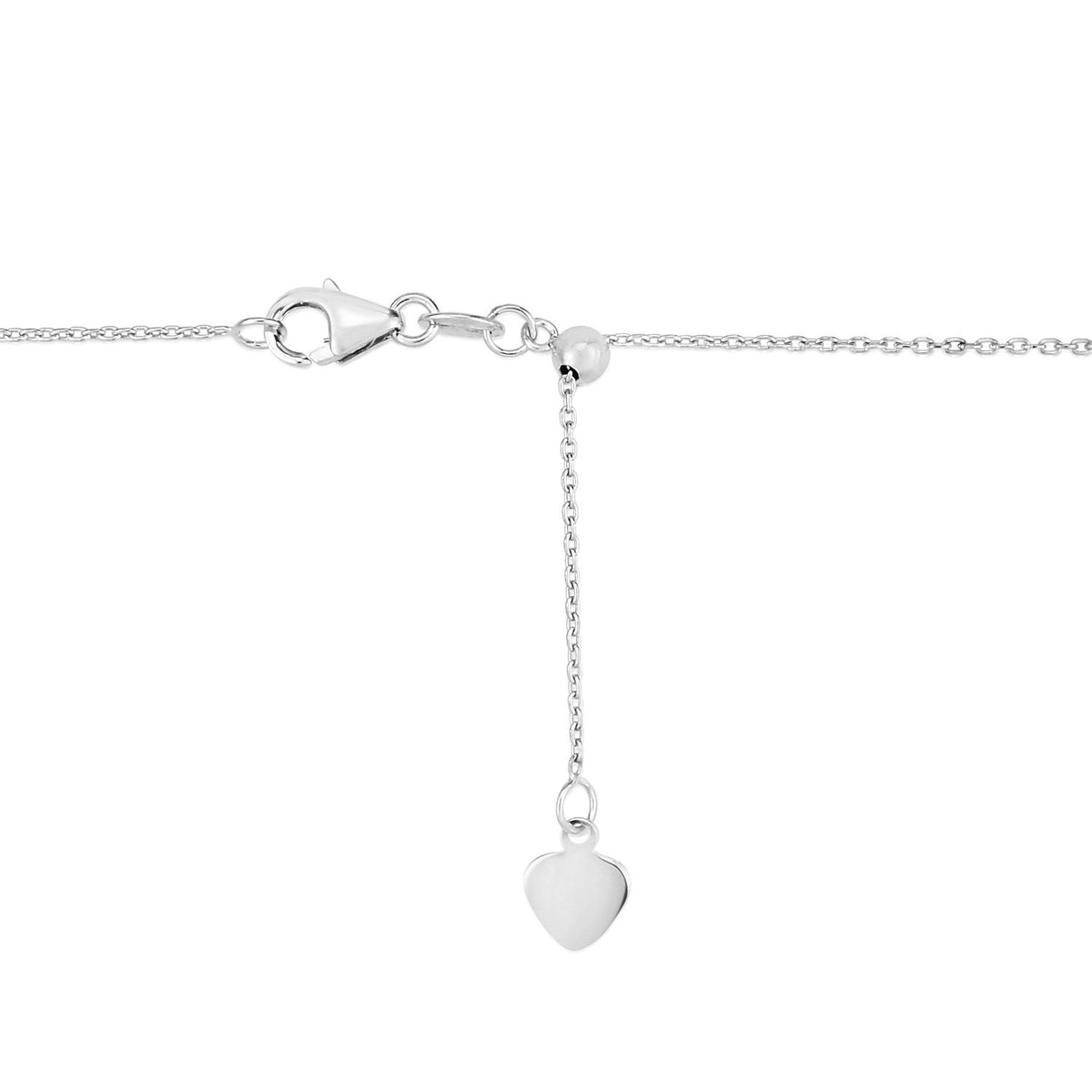 Cadena de cable ajustable en oro blanco de 14k (1,0 mm)