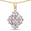 14K Yellow Gold Plated 2.58 Carat Genuine Tanzanite .925 Sterling Silver Pendant