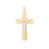 14k Two Tone Gold High Polish Diamond Cut Cross Pendant