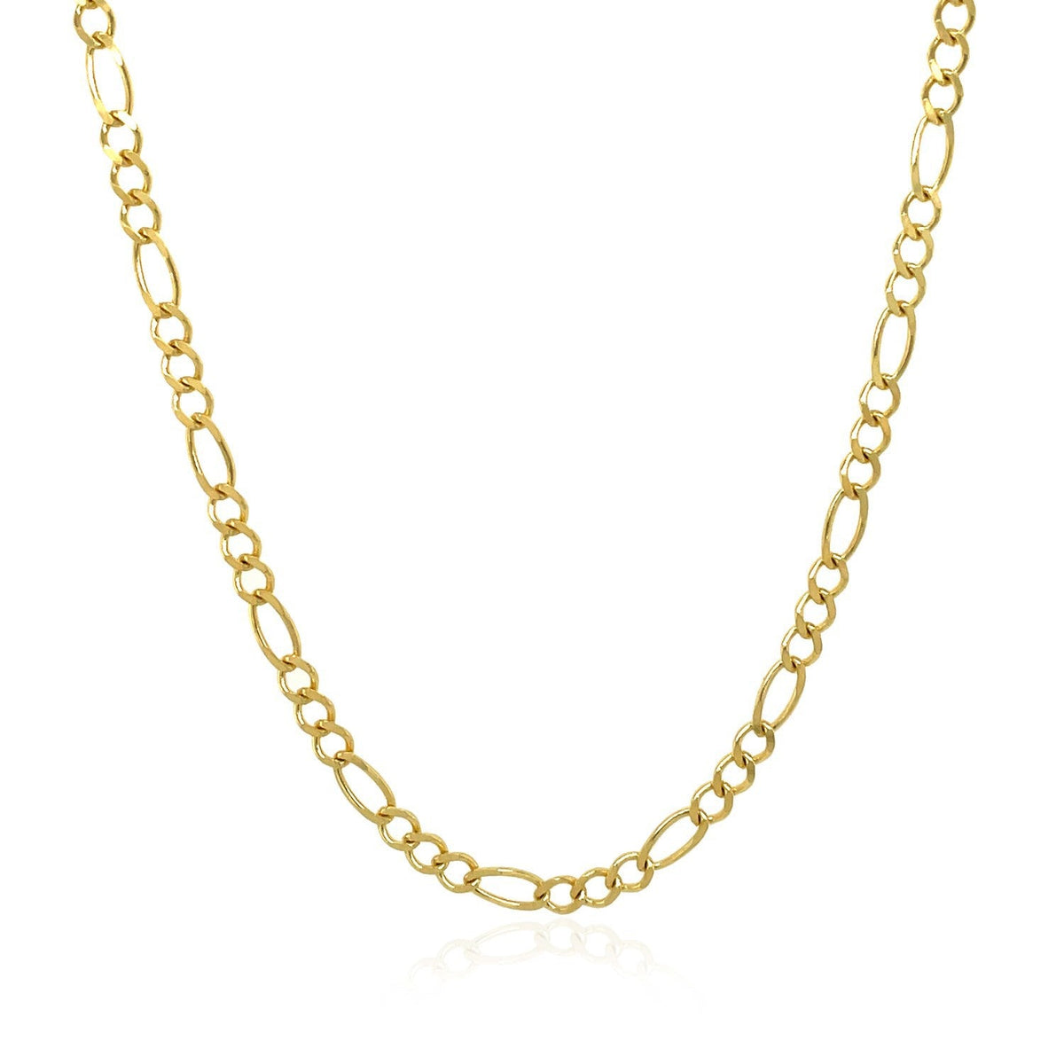 Cadena Fígaro de oro amarillo macizo de 10k y 3.0mm
