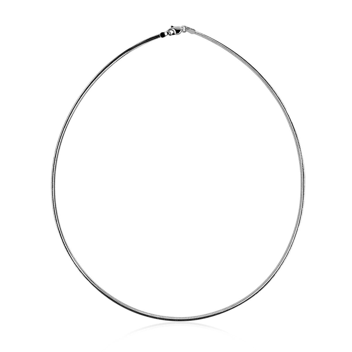 Cadena estilo Omega clásica de oro blanco de 14k (2 mm)