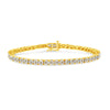 Pulsera de tenis de oro amarillo de 14 quilates chapado en plata de ley .925 con 3.0 quilates de diamantes engastados 