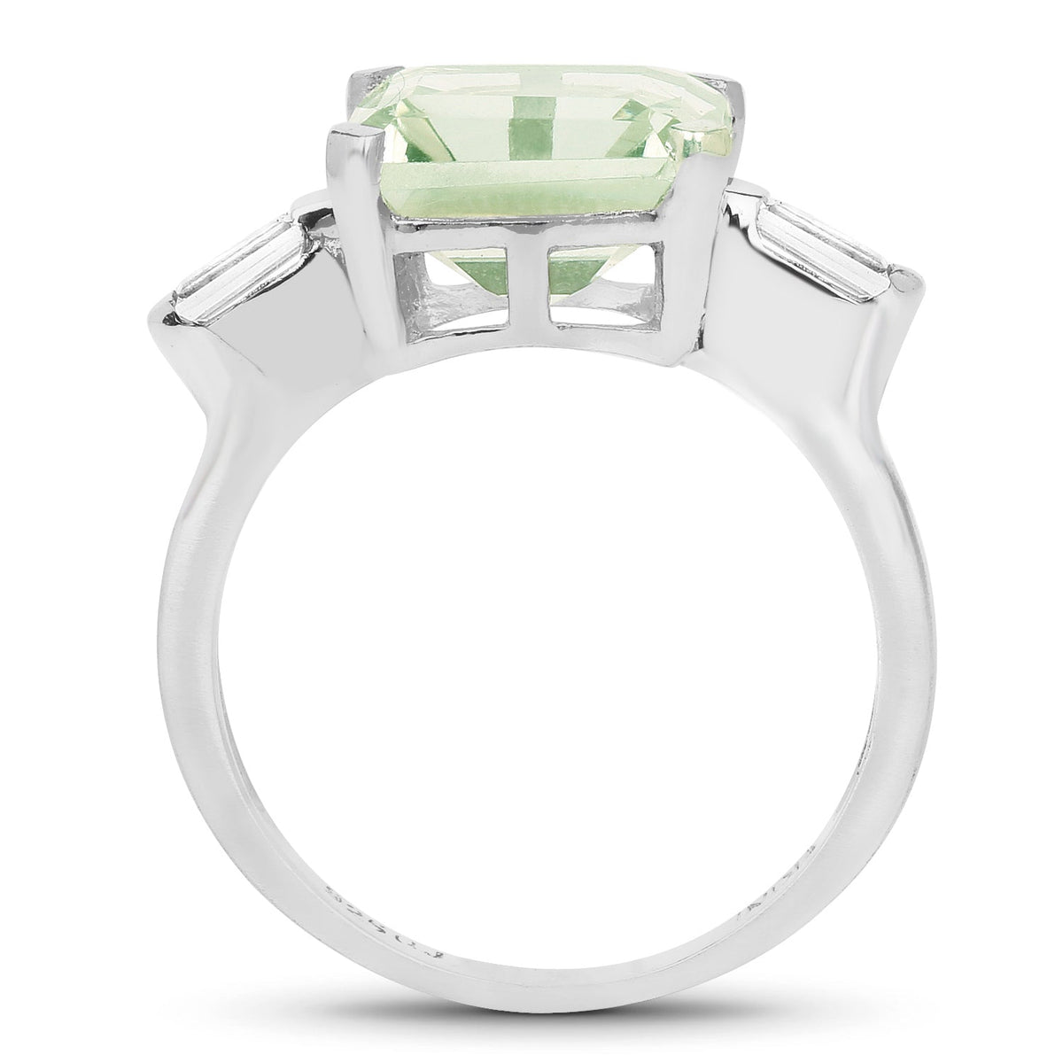 4.76 Carat Genuine Green Amethyst & White Topaz .925 Sterling Silver Ring - image 2 of 6