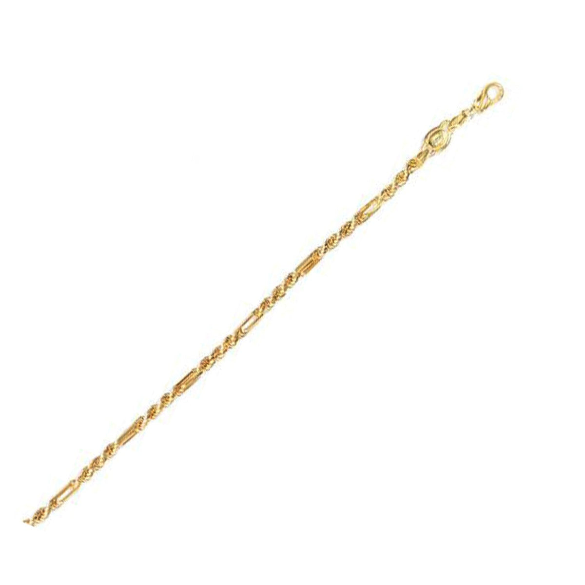 Cadena de Oro Amarillo de 14k con Cordón de Figa (3.00 mm)