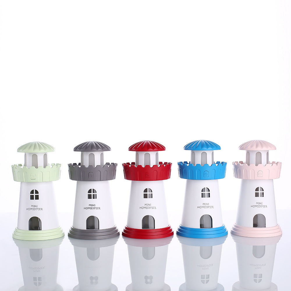 Lighthouse Humidifier Mini Night Light Mute Desktop Air USB Humidifier Creative Gift