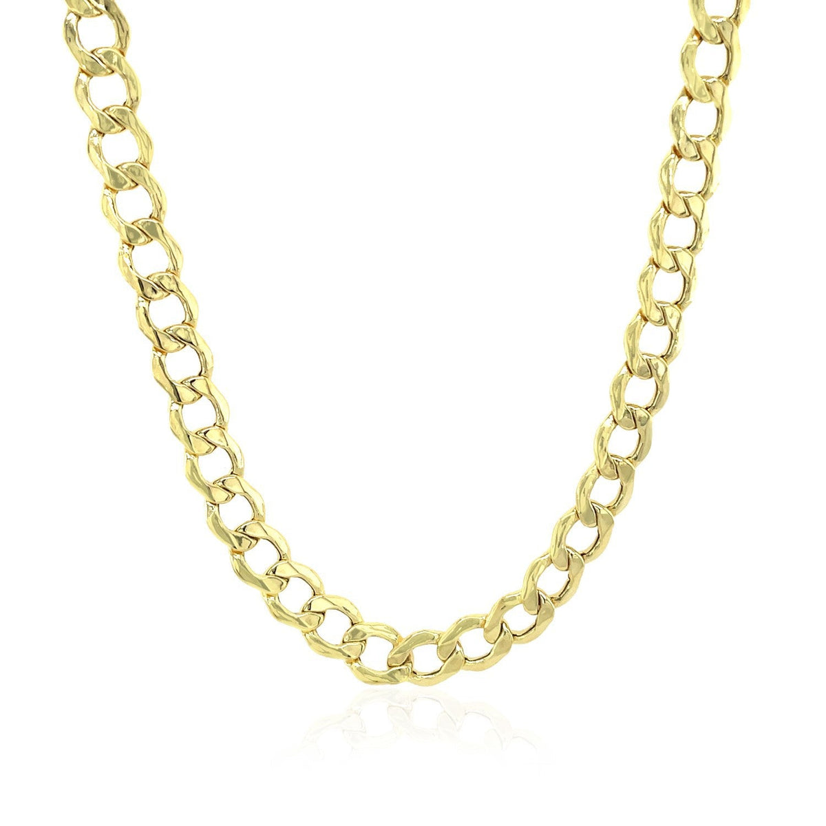 Cadena cubana de oro amarillo de 10k y 5.3 mm