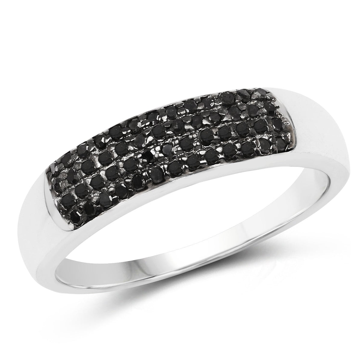 Anillo de plata de ley .925 con diamante negro auténtico de 0,22 quilates