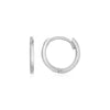 14k White Gold Petite Polished Round Hoop Earrings