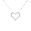 .925 Sterling Silver 2.0 Cttw Diamond Open Heart 18
