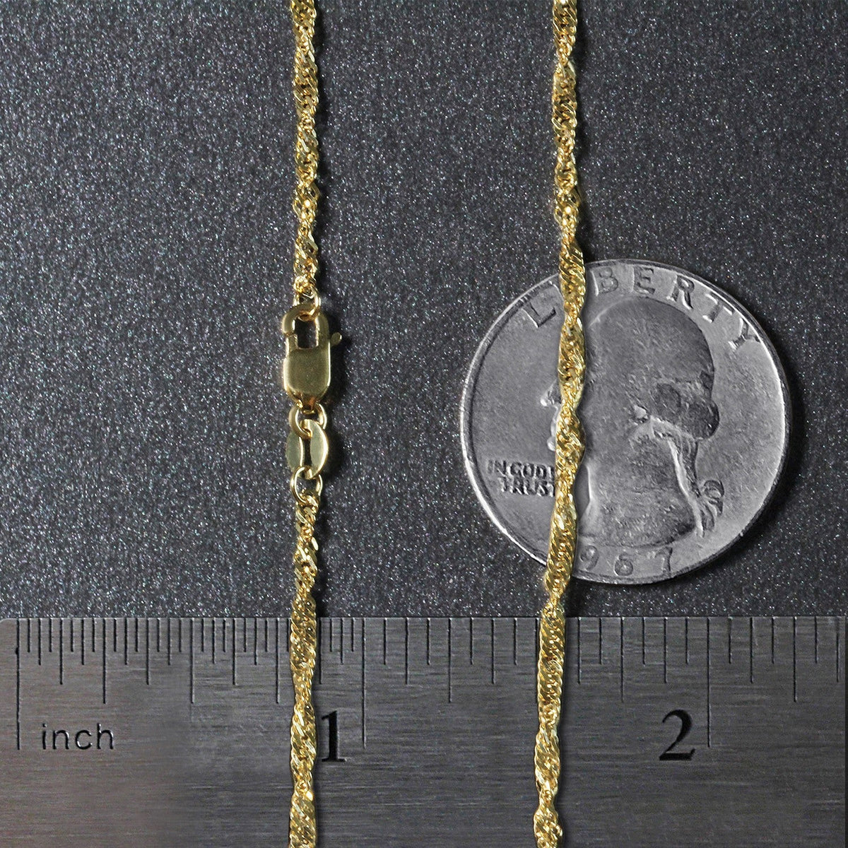 Cadena Singapur de Oro Amarillo de 10k (1.80 mm)