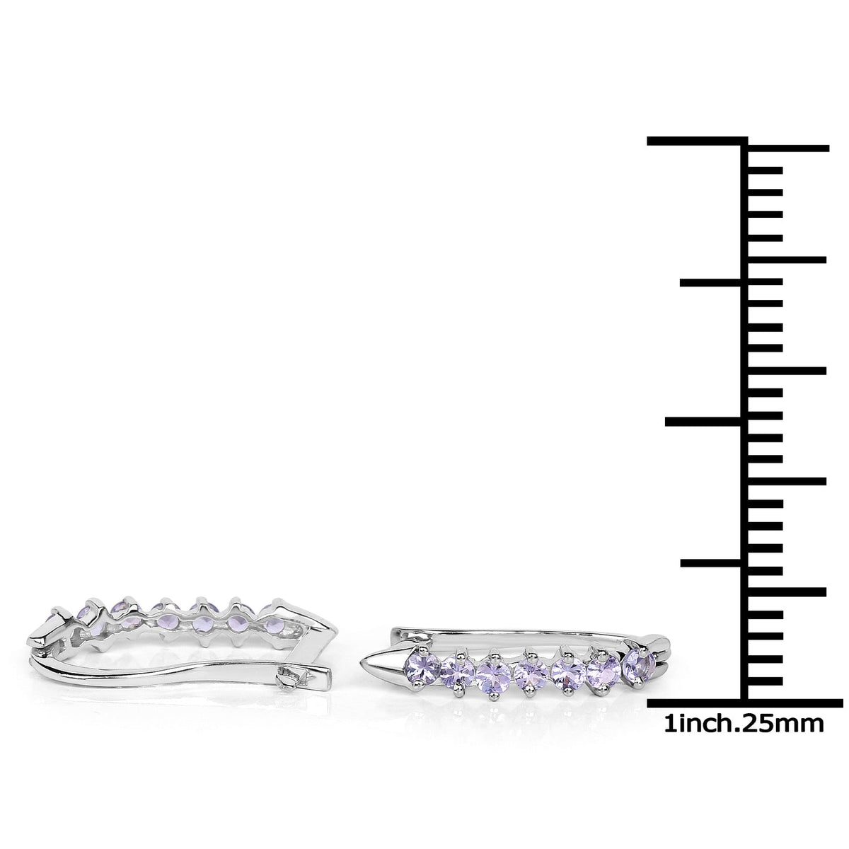0.98 Carat Genuine Tanzanite .925 Sterling Silver Earrings - imagen 3 de 8