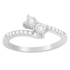 10K White Gold 1/4 Cttw Two-Stone Diamond Bypass Engagement Ring