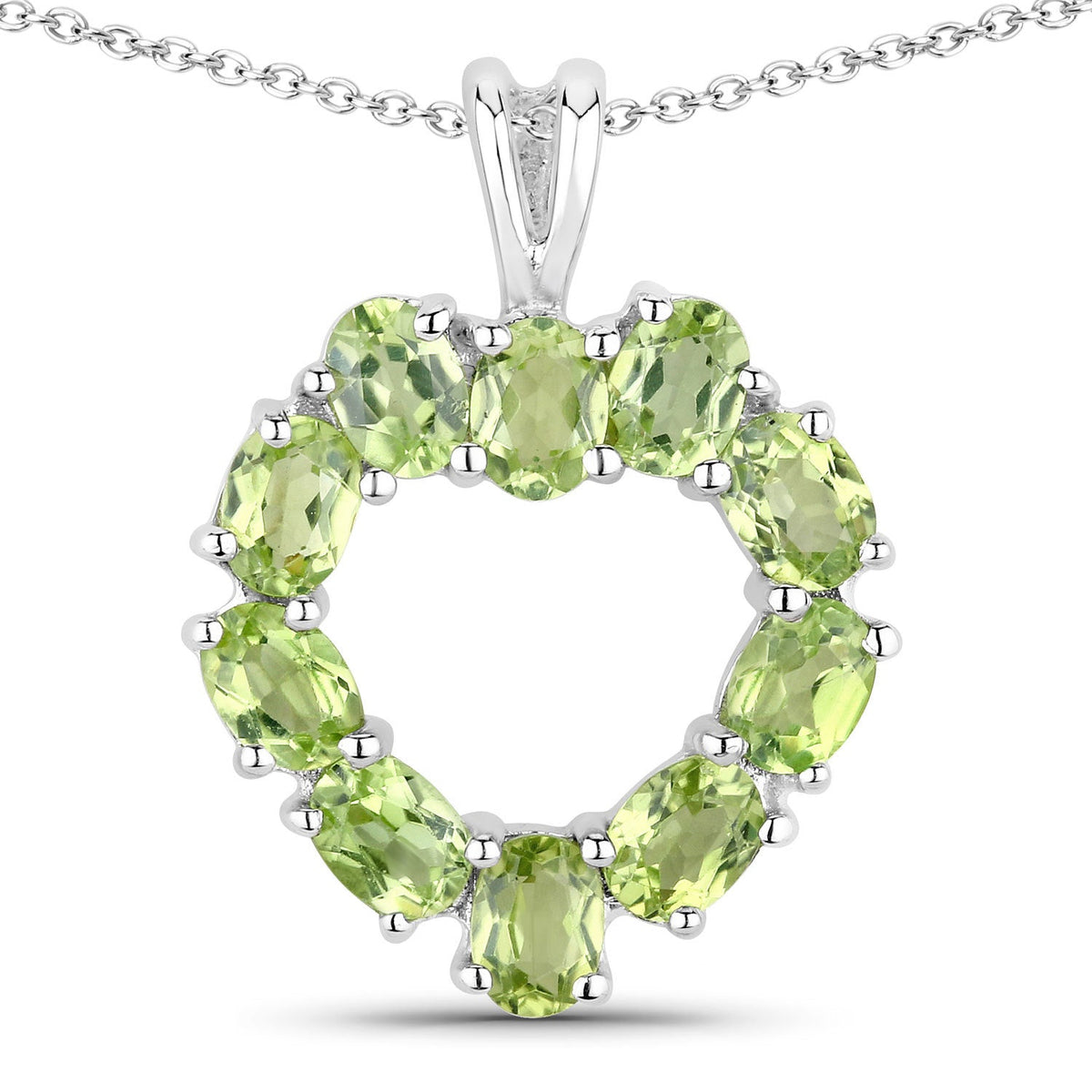 Colgante de plata de ley .925 con peridoto genuino de 1,70 quilates