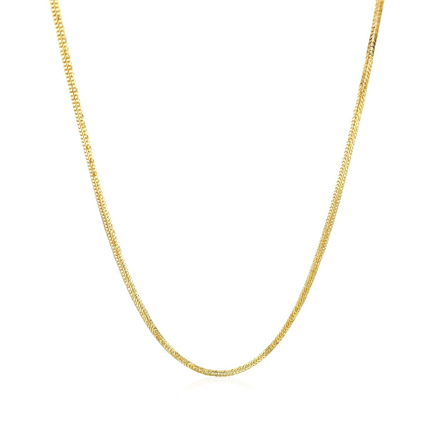 Cadena de cola de zorro de oro amarillo de 14k de 1.0mm