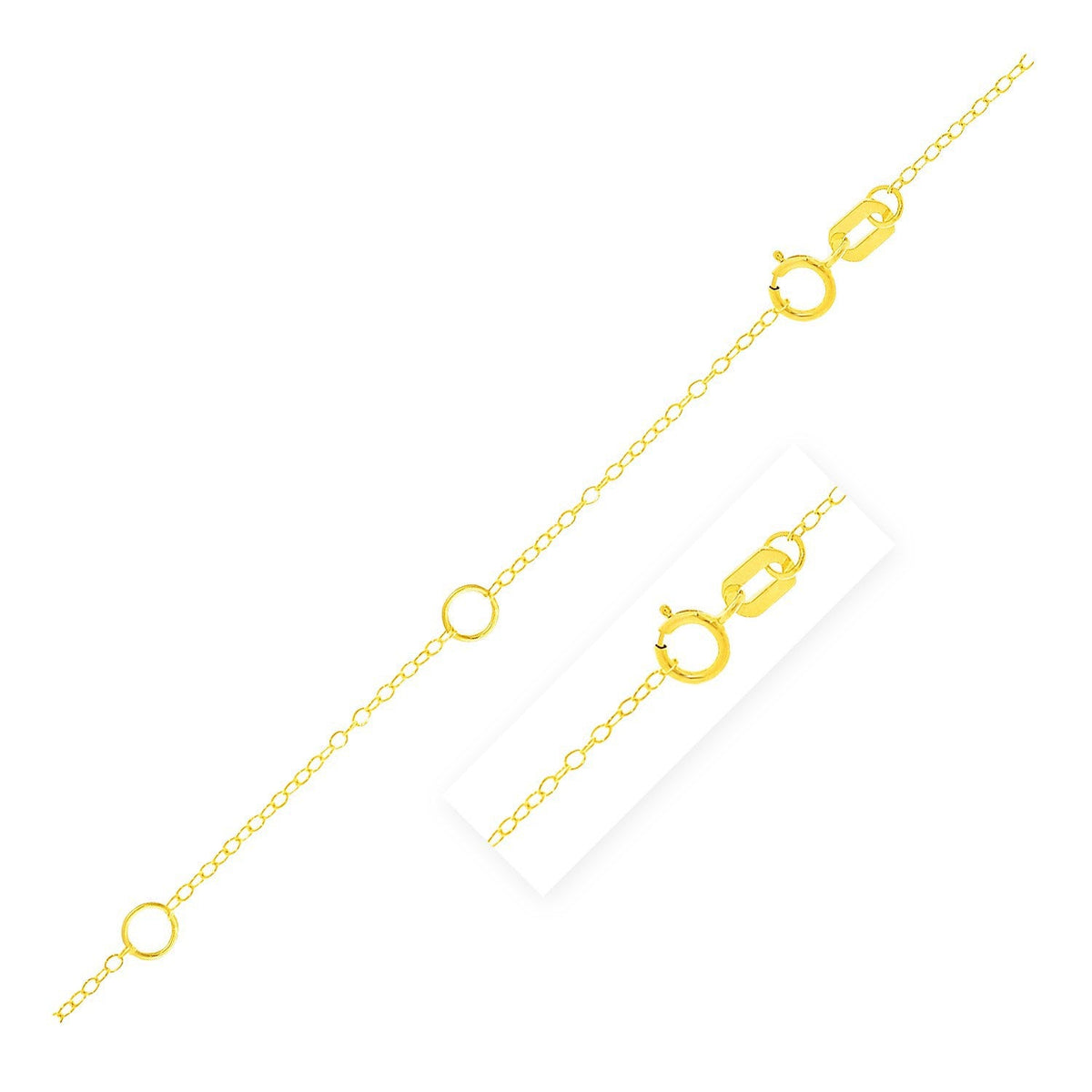 Cadena Piatto Doble Extensible de Oro Amarillo de 14k (1.2mm)