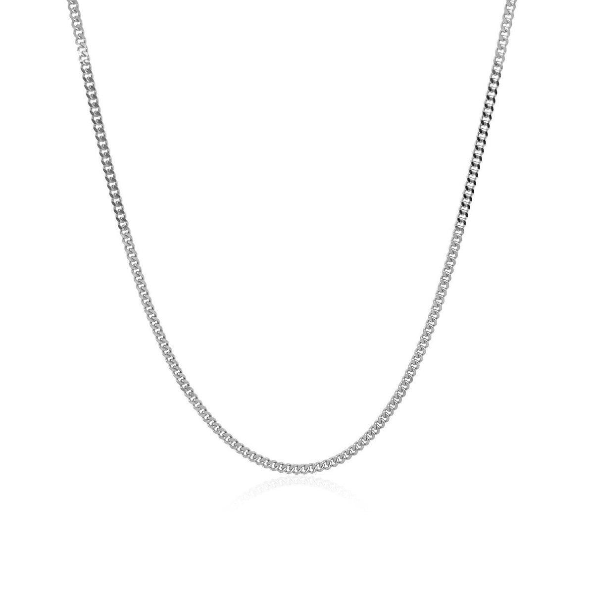Cadena Gourmette de Oro Blanco de 14k 1.5mm