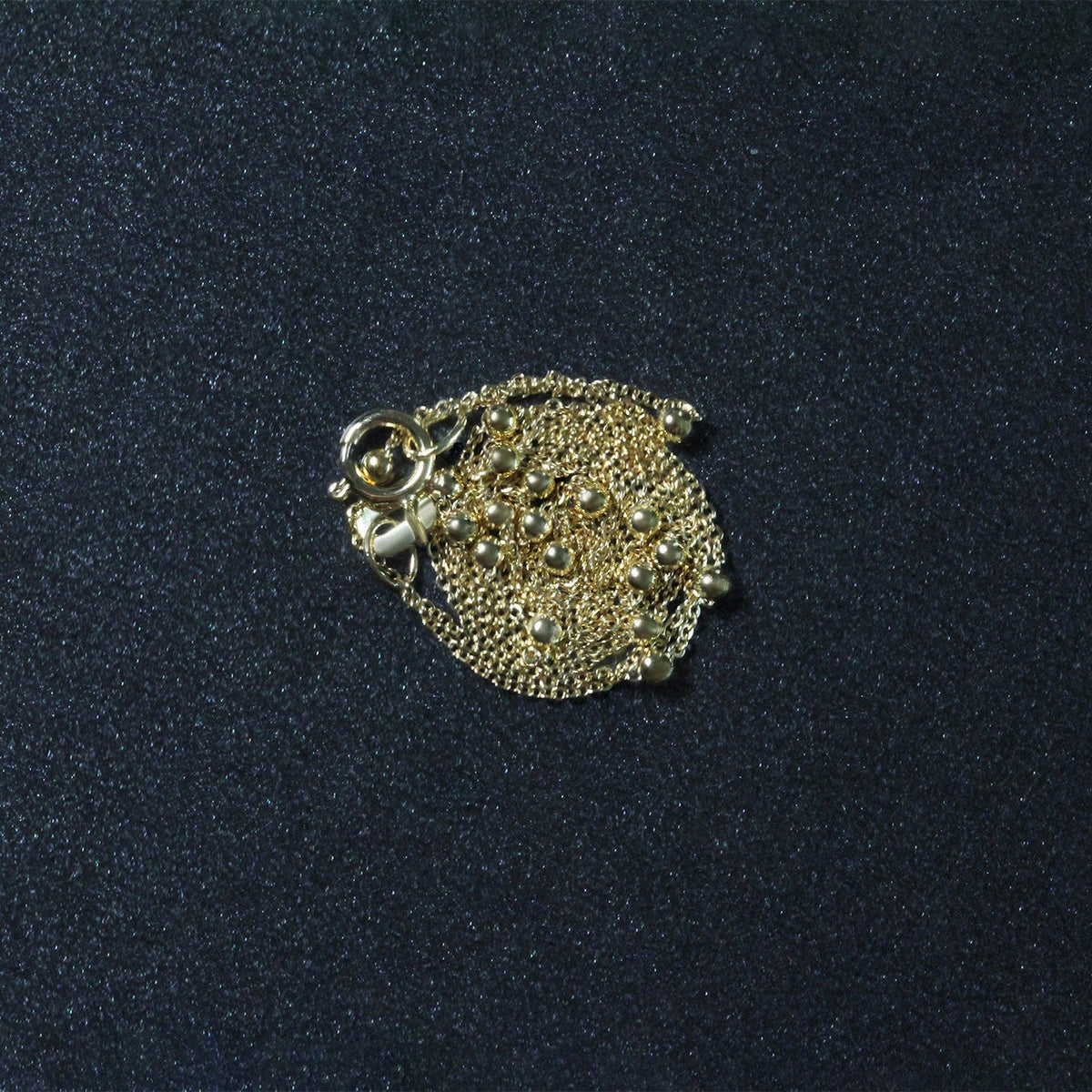 Cadena Saturno de Eslabones de Perlas en Oro Amarillo de 14k (3.5mm)