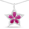 1.37 Carat Genuine Ruby and White Zircon .925 Sterling Silver Pendant