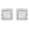 10K White Gold 1/2 cttw Invisible Set Princess-Cut Diamond Square Stud Earring (I-J Color, I1-I2 Clarity)
