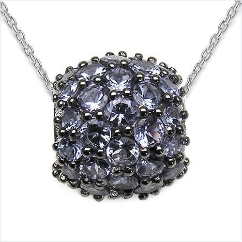 Colgante de plata esterlina .925 con tanzanita genuina de 3.08 quilates