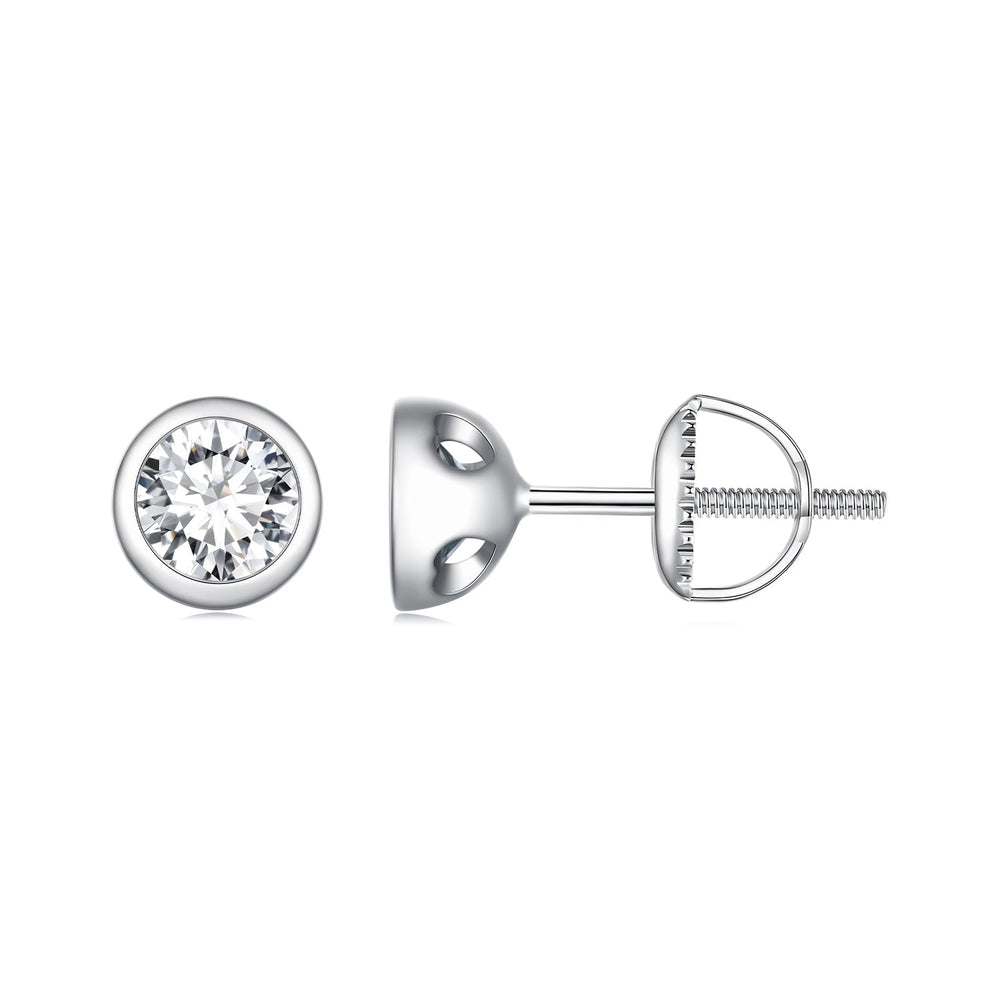 925 Sterling Silver 5.0mm Moissanite Earrings for Women