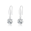 S925 Sterling Silver Earrings 2.6x0.8cm Plated Platinum with Pavé Setting CZ for Women