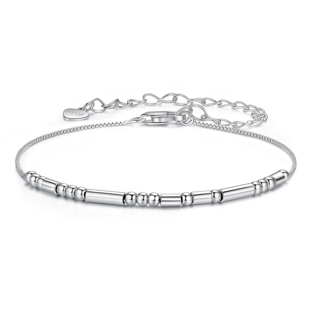 925 Sterling Silver White Gold Plated Bracelet 15+6cm for Women