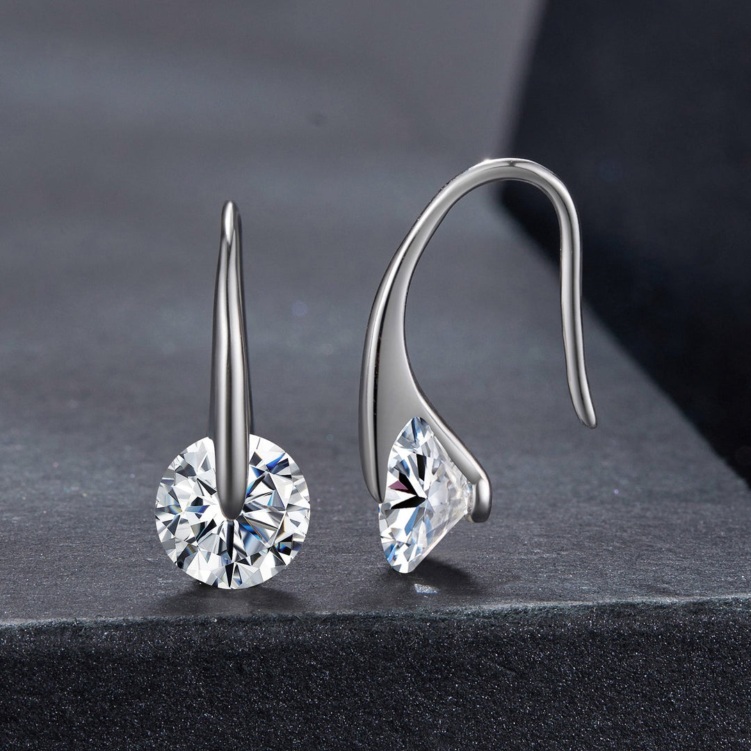925 Sterling Silver Moissanite 1ct Earrings for Women