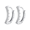 925 Sterling Silver Pave Setting CZ White Gold Plated Earrings for Women