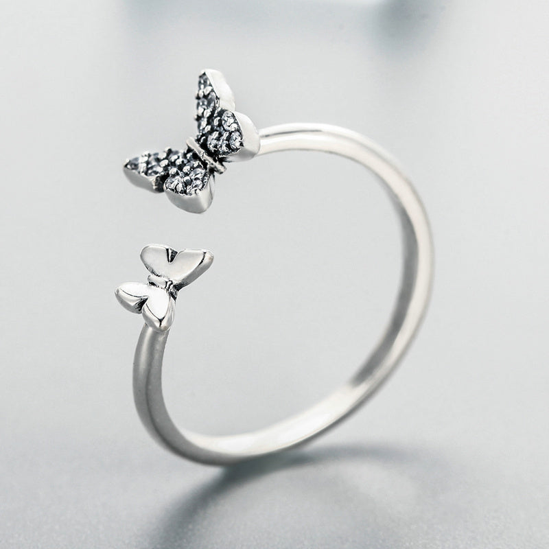 Anillo de compromiso de plata de ley 925 para mujer