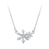 925 Sterling Silver  Necklace with CZ and Glass Pendant for Women
