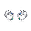 925 Sterling Silver Earrings with Oxidized Finish and Pavé Setting