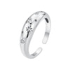 925 Sterling Silver Ring with Pavé Setting CZ, Width 2.2-5.8mm, Oxidized Silver, Women's Ring