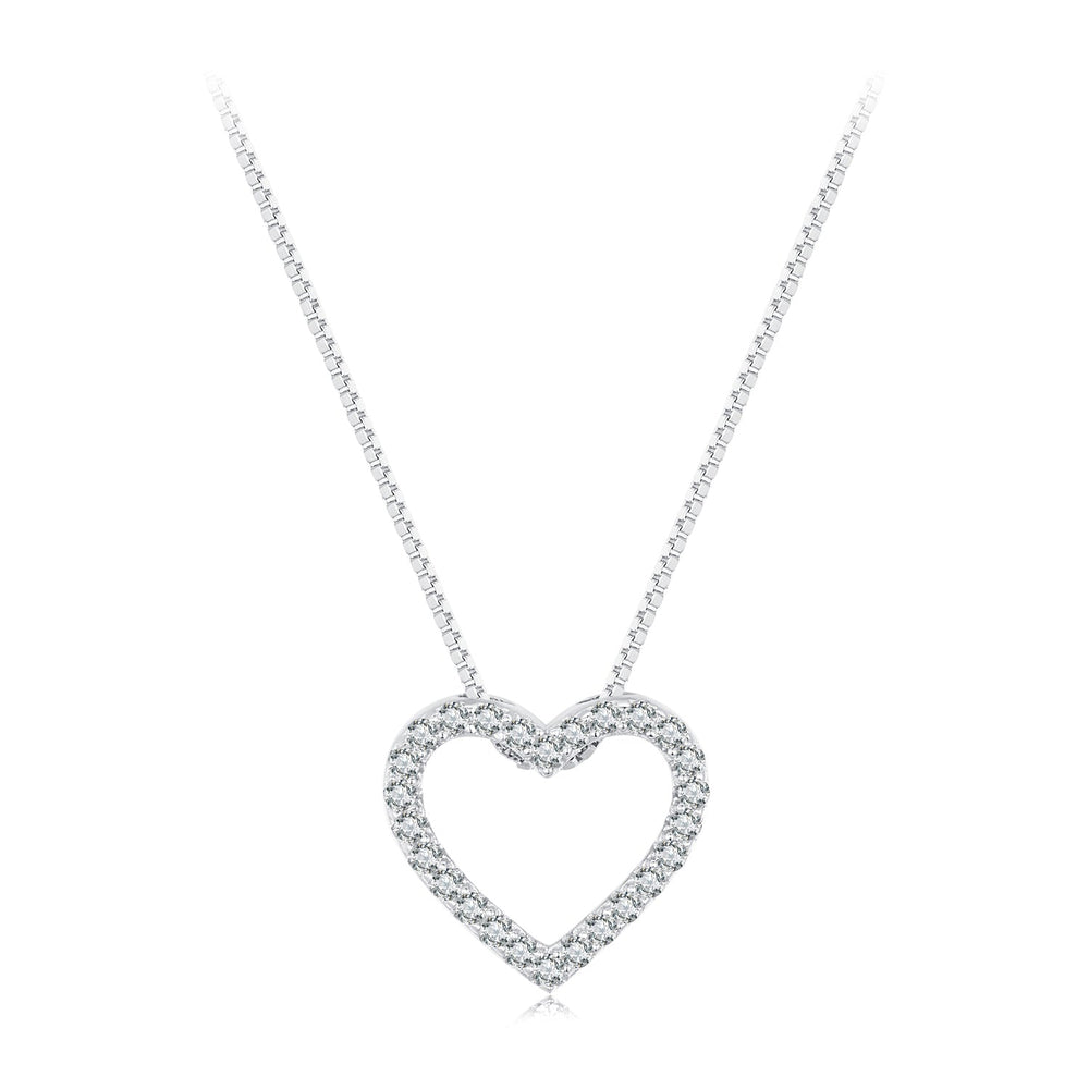 S925 Sterling Silver Necklace with Moissanite, 400mm + 50mm, Platinum Plated, Women