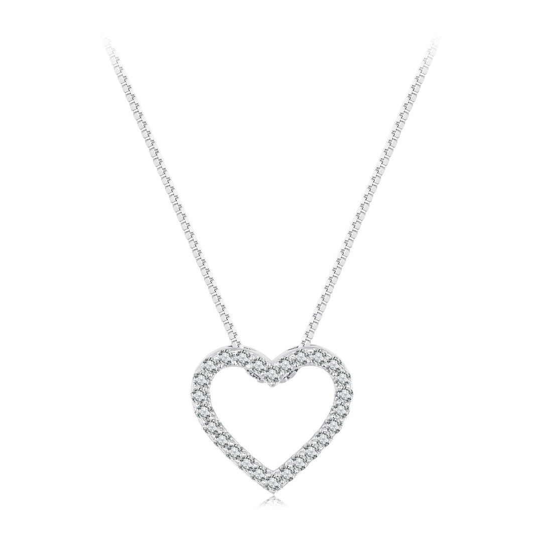 S925 Sterling Silver Necklace with Moissanite, 400mm + 50mm, Platinum Plated, Women