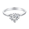 925 Sterling Silver 1.0 Carat Moissanite Ring in Size 8