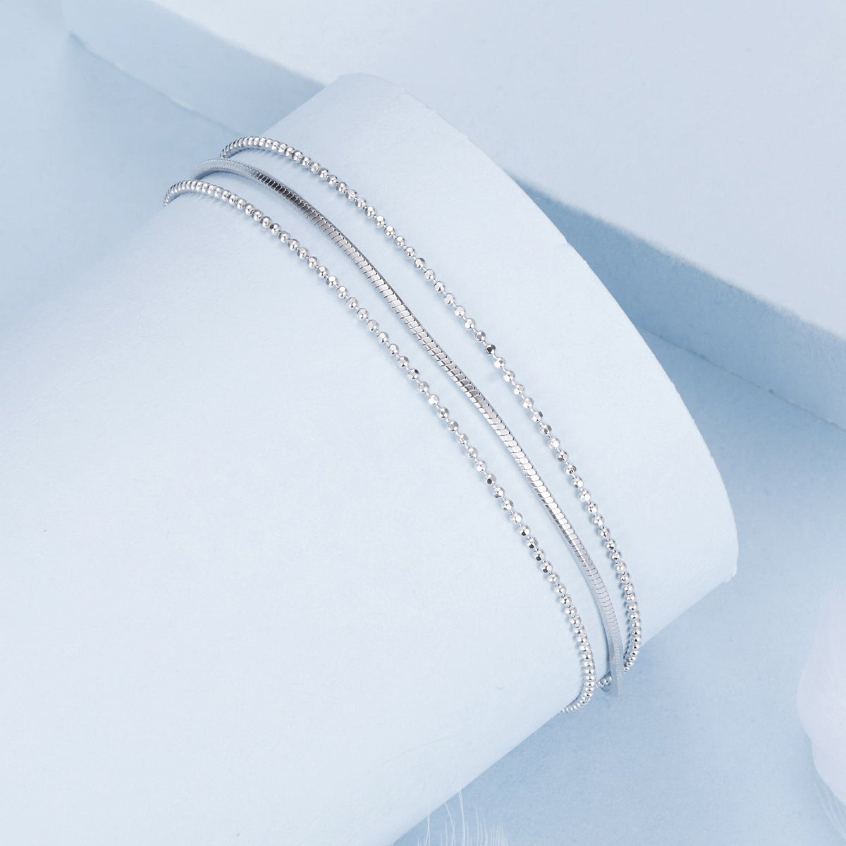 925 Sterling Silver & White Gold Plated Bracelet - image 3 of 7