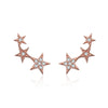 925 Sterling Silver Plated Rose Gold Pavé Setting CZ Earrings for Women