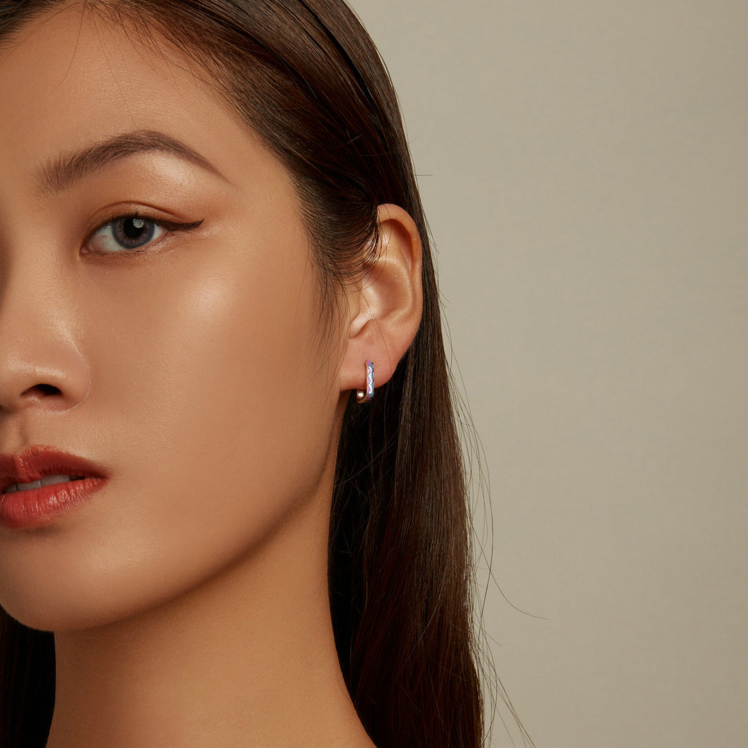 S925 Sterling Silver Enamel Oxidized Earrings for Women