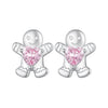 925 Sterling Silver Earrings with Pavé Setting CZ - 10x9mm for Women