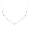 925 Sterling Silver Plated White Gold Pendant Necklace with CZ Charm for Women 38+6cm