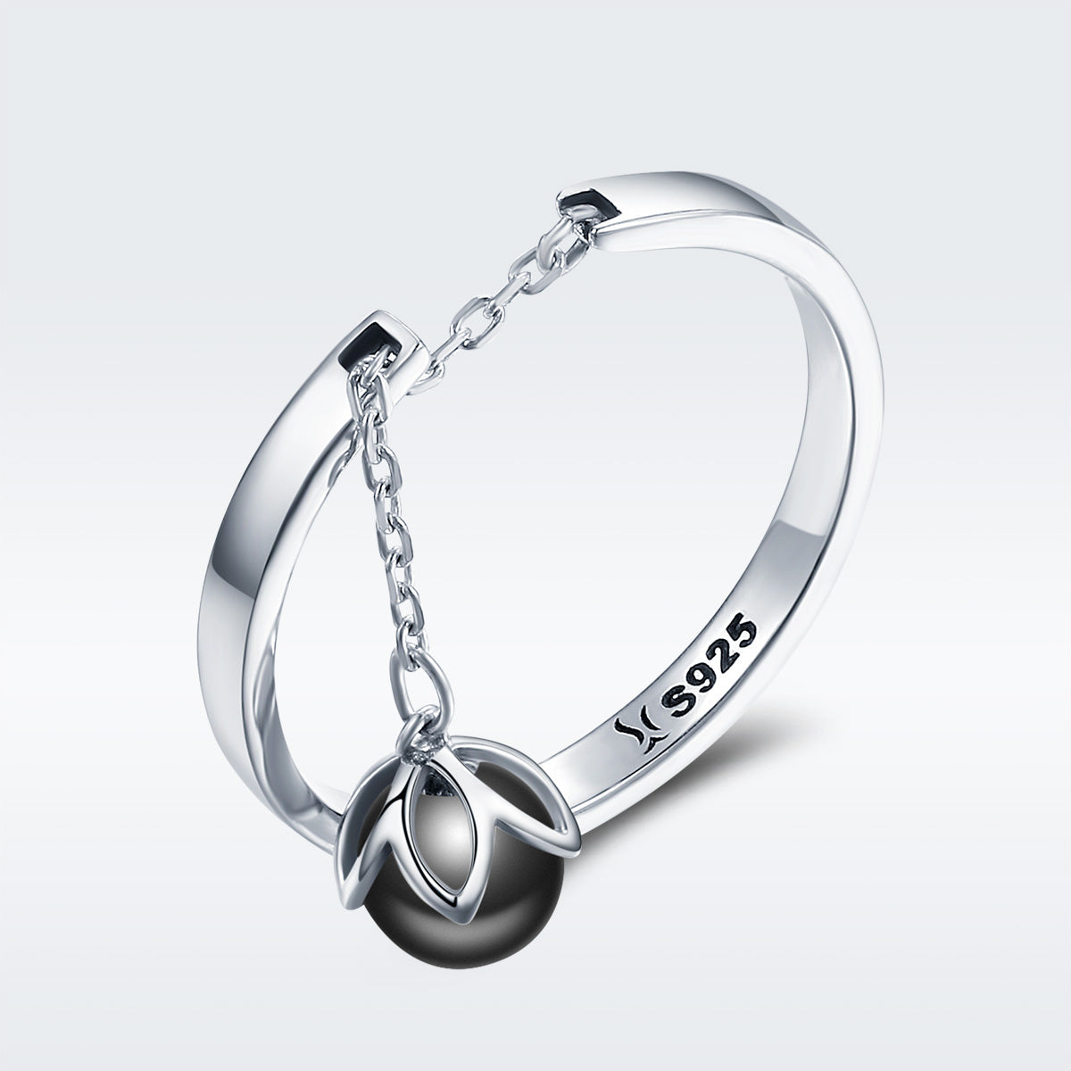 Anillo de plata de ley 925 de 0.2 CM de ancho para mujer