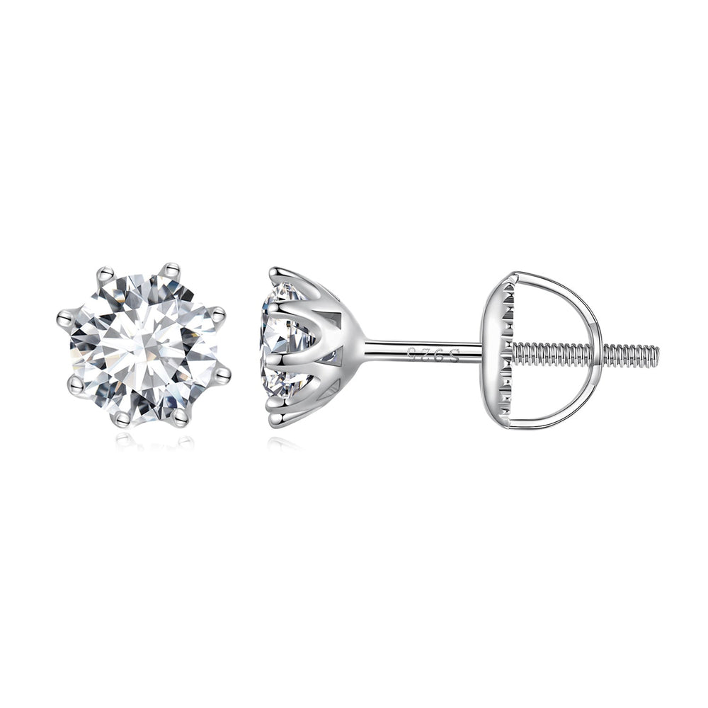 S925 Silver 0.5 Carat Moissanite Earrings 6.0mm for Women