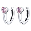 925 Sterling Silver Earrings with Pavé Setting CZ, Oxidized Silver, 1.2x0.5cm for Women