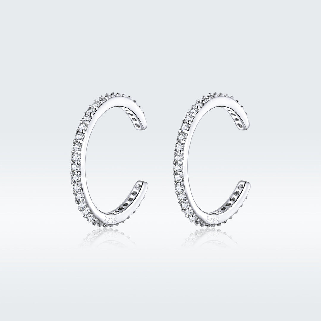 925 Sterling Silver Earrings with Pavé Set CZ