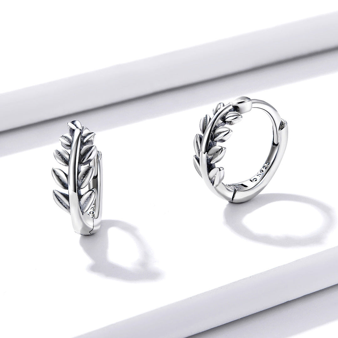 S925 Oxidized Silver Earrings 1.2*0.5cm for Women